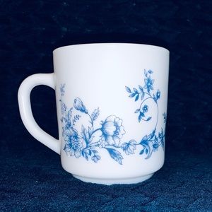 Vintage Arcopal France Glenwood Coffee Mug Blue & White Floral Replacement